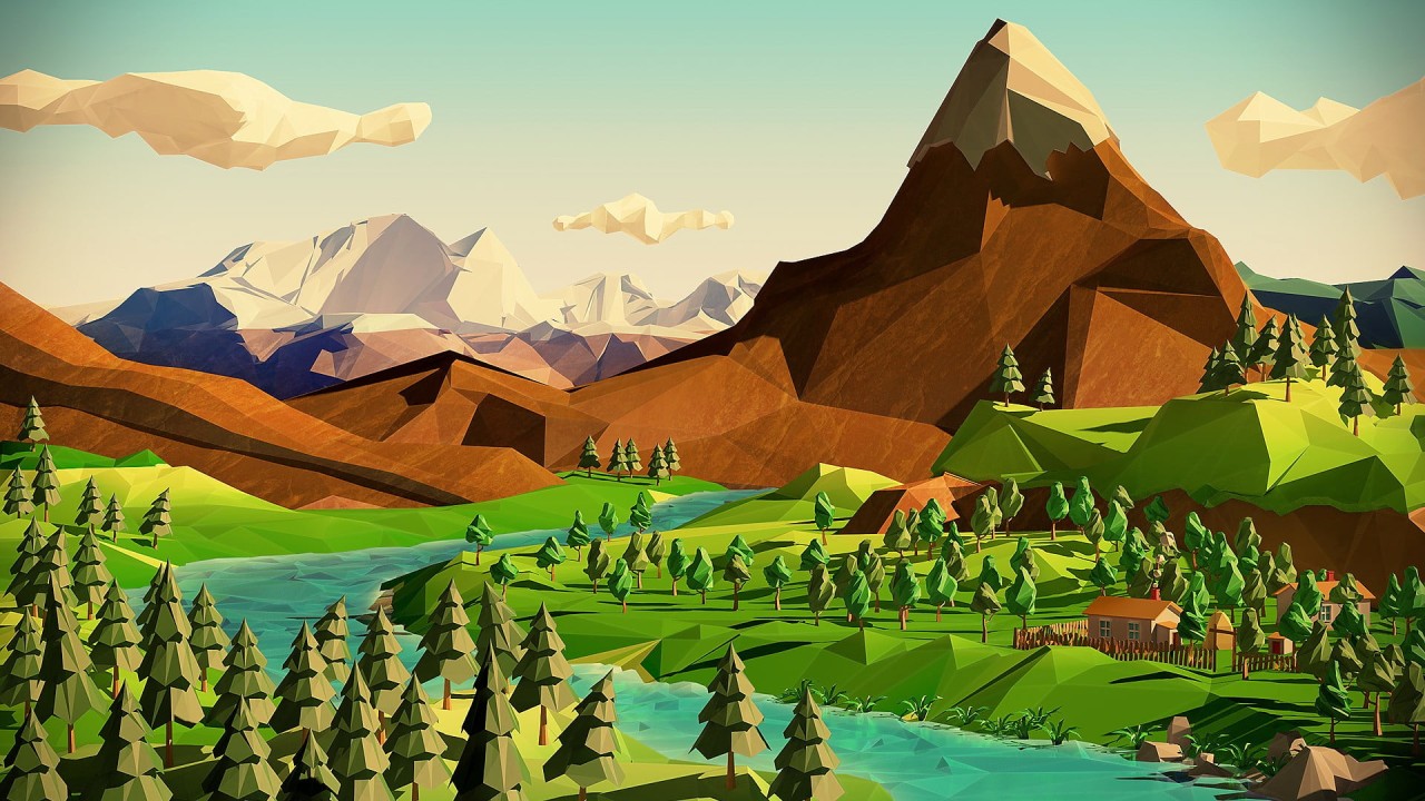 river-between-green-forest-with-brown-mountain-in-background